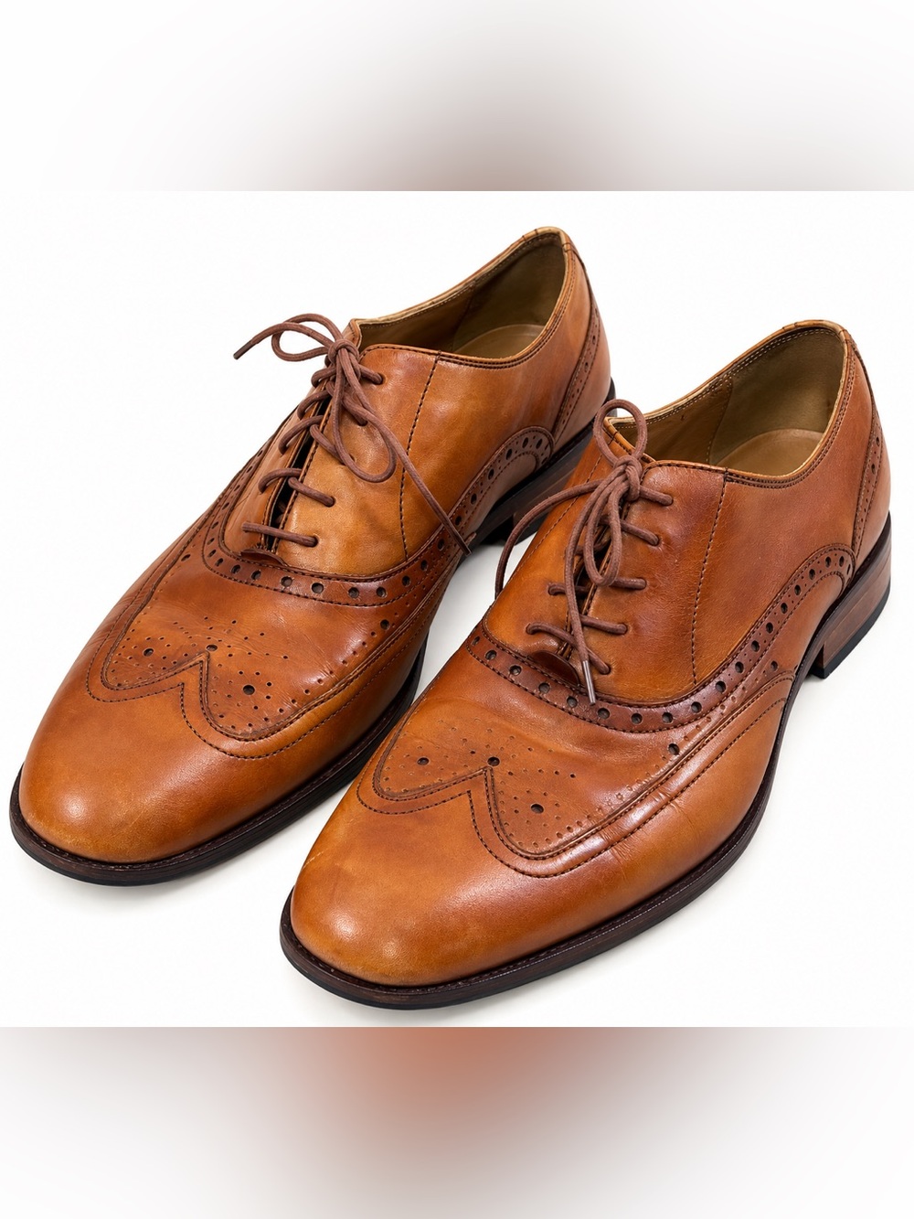 Cole Haan Saks Fifth Avenue Men’s 10 M Leather Wingtip Oxford Brogue Shoes